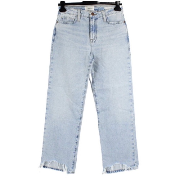 NWT Frame Le Jane Crop Straight Leg Bite Hem Jeans in Fizz Indigo Size 25 - Picture 1 of 9